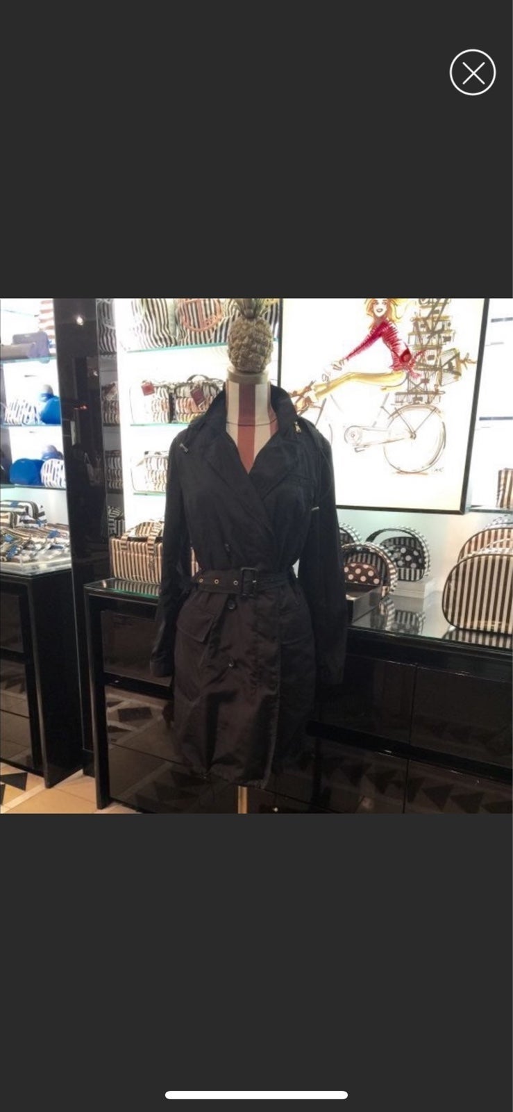 Henri Bendel packable Black Trench Raincoat coat jacket