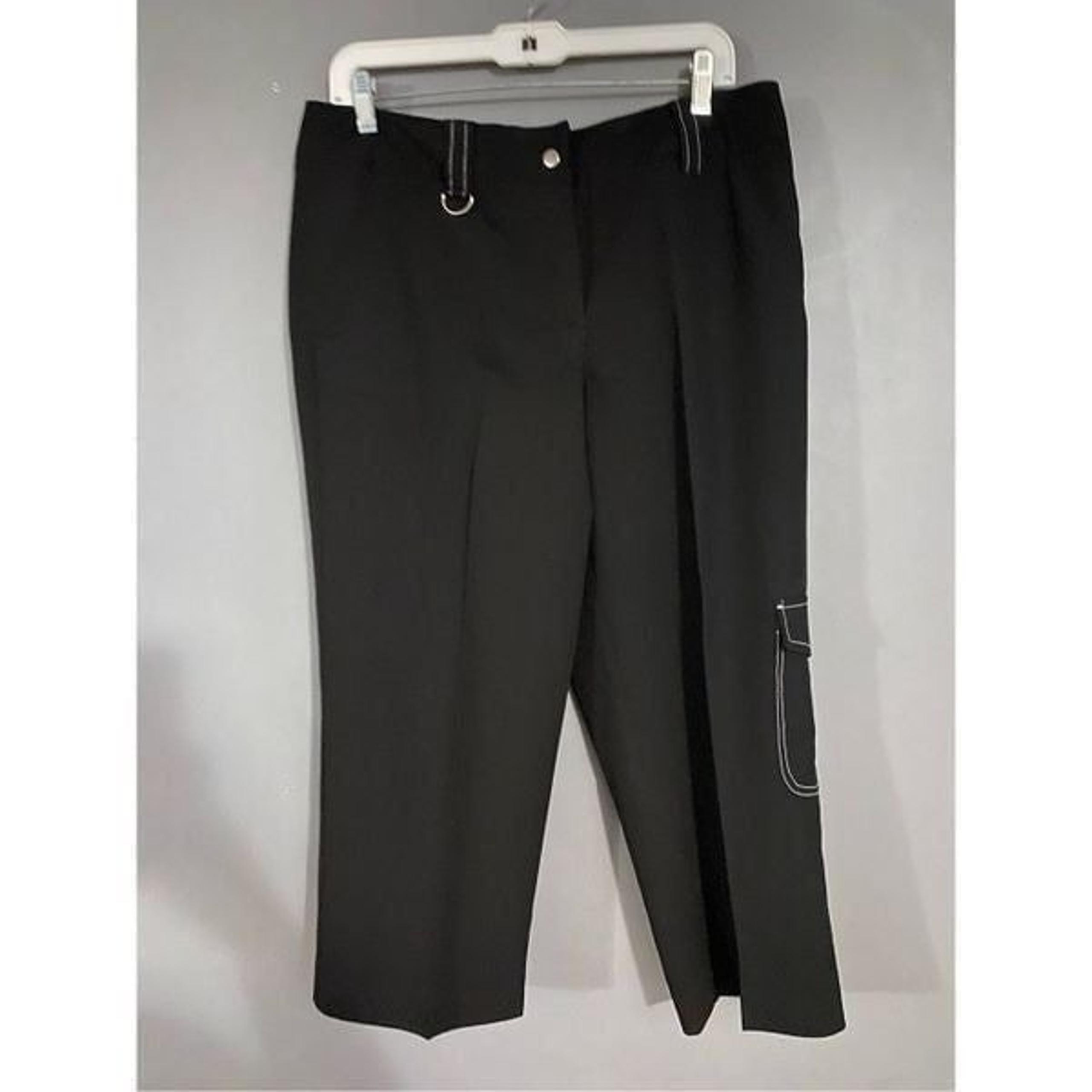 New Directions Black Cargo Cropped Pants Size 12
