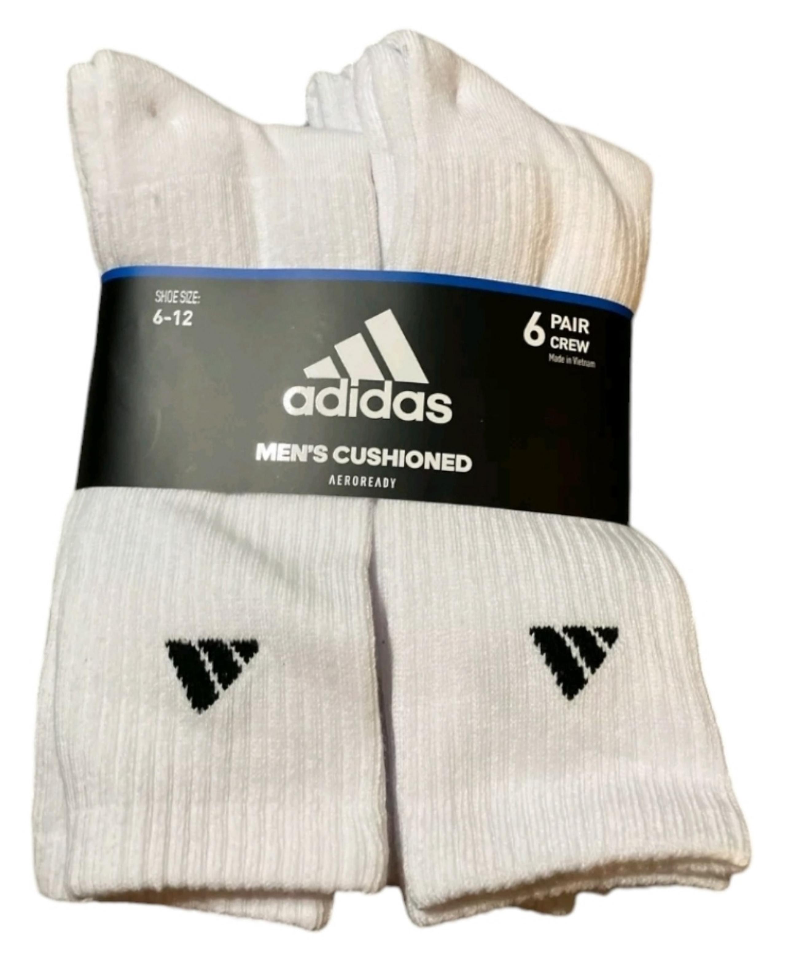 adidas Men's Athletic Cushioned Aeroready Crew Sock (6-Pair) Size 6-12