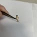Solid 18k Yellow Gold / Blue Crystal Tiny Ring Charm With Spring Clasp.