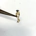 Solid 18k Yellow Gold / Blue Crystal Tiny Ring Charm With Spring Clasp.