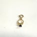 Solid 18k Yellow Gold / Blue Crystal Tiny Ring Charm With Spring Clasp.