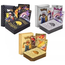 ✨ 55pcs Pokemon Foil Gold+black+silver Pack Cards Tcg Gx Vmax Gx Charizard Rare