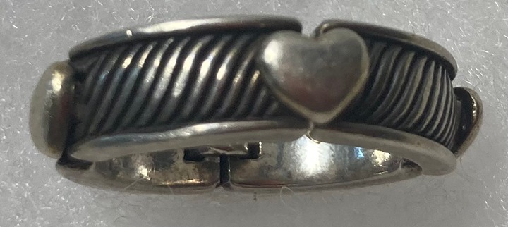 Vintage Sterling Silver Ring with Nice Hearts and It Stretches a Bit Design