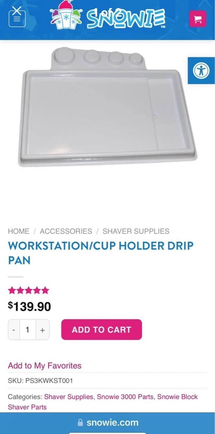 Snowie workstation / Cup holder drip pan