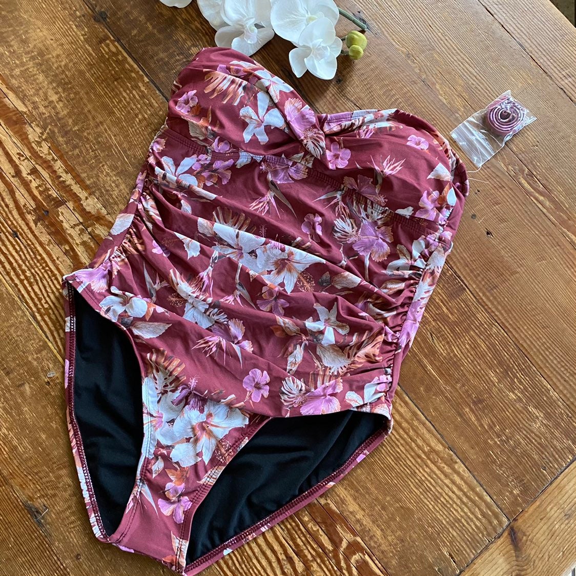 Athena Floral Bandeau Twist Swimsuit