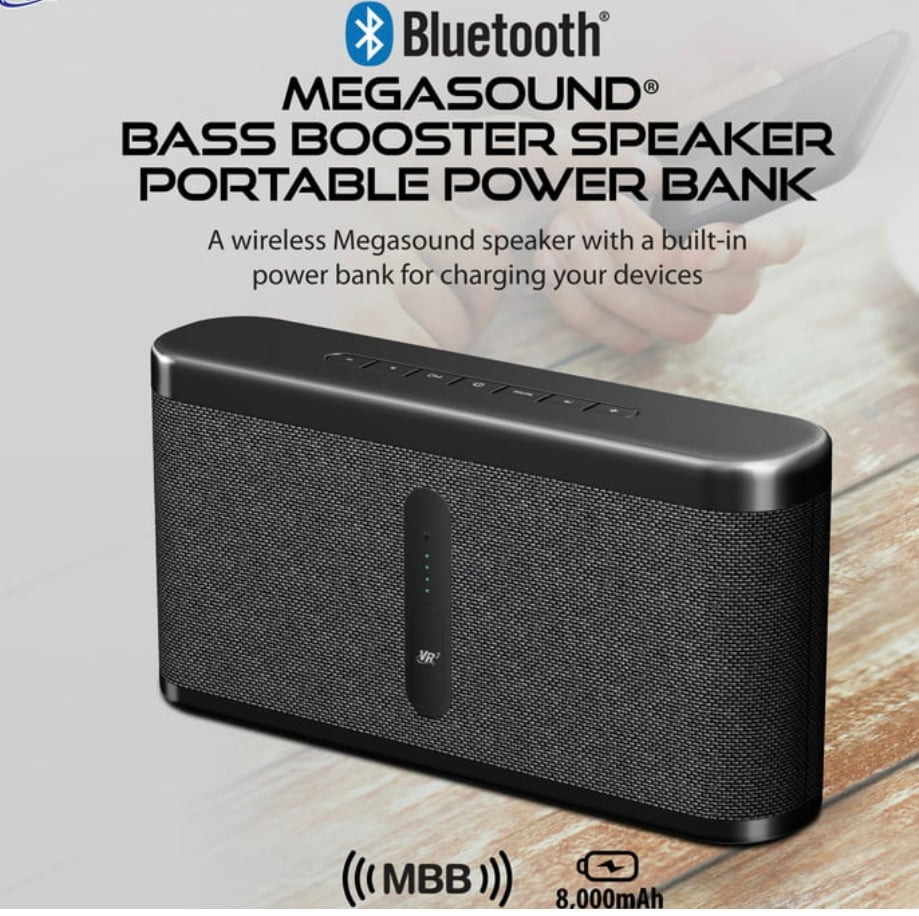 VR 3 MEGASOUND SPEAKER Portable Power Bank with Bluetooth BRAND NEW Up To 32 Ft
