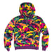UO FairPlay TIGER Multi Color Plush Pullover Half-Zip Hoodie SIZE SMALL Unisex