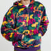 UO FairPlay TIGER Multi Color Plush Pullover Half-Zip Hoodie SIZE SMALL Unisex