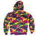 UO FairPlay TIGER Multi Color Plush Pullover Half-Zip Hoodie SIZE SMALL Unisex