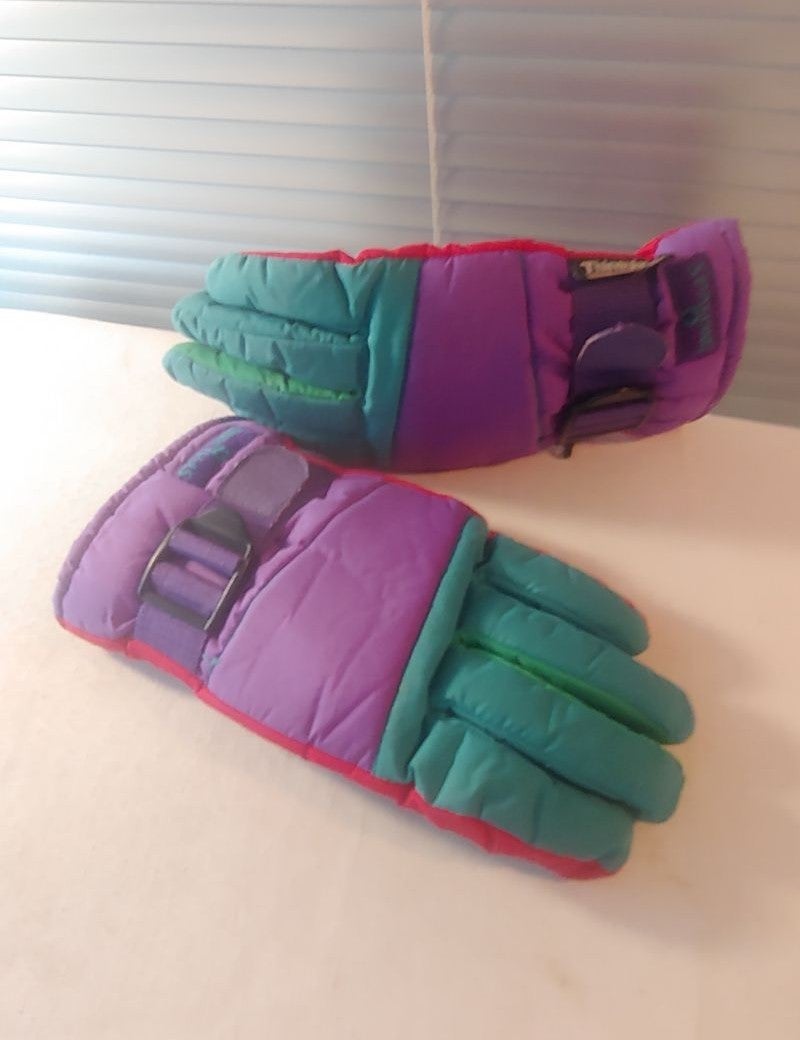 Vintage Retro Ski Gloves M