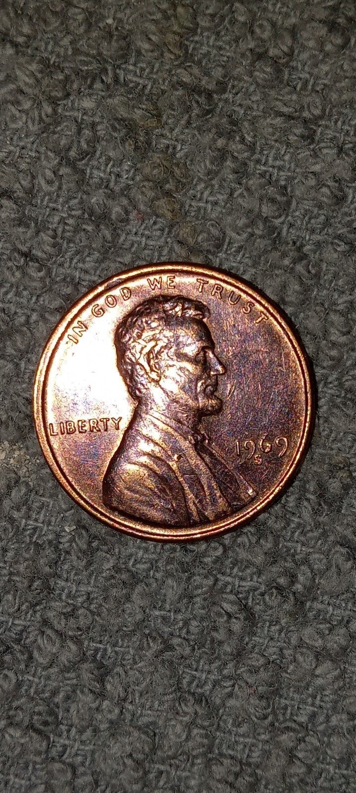 1969.S US.MINT LINCOLN MEMORIAL ONE CENT PENNY.