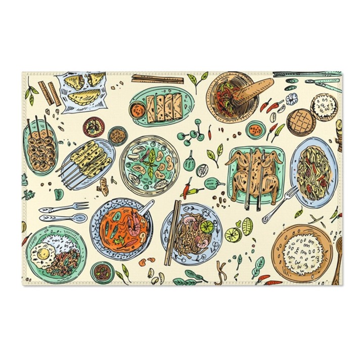 Delicious gourmet print area rug, cute rug