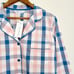 NEW The Company Store Plaid Poplin Women's Long Sleeve Button Down Pajama Top L