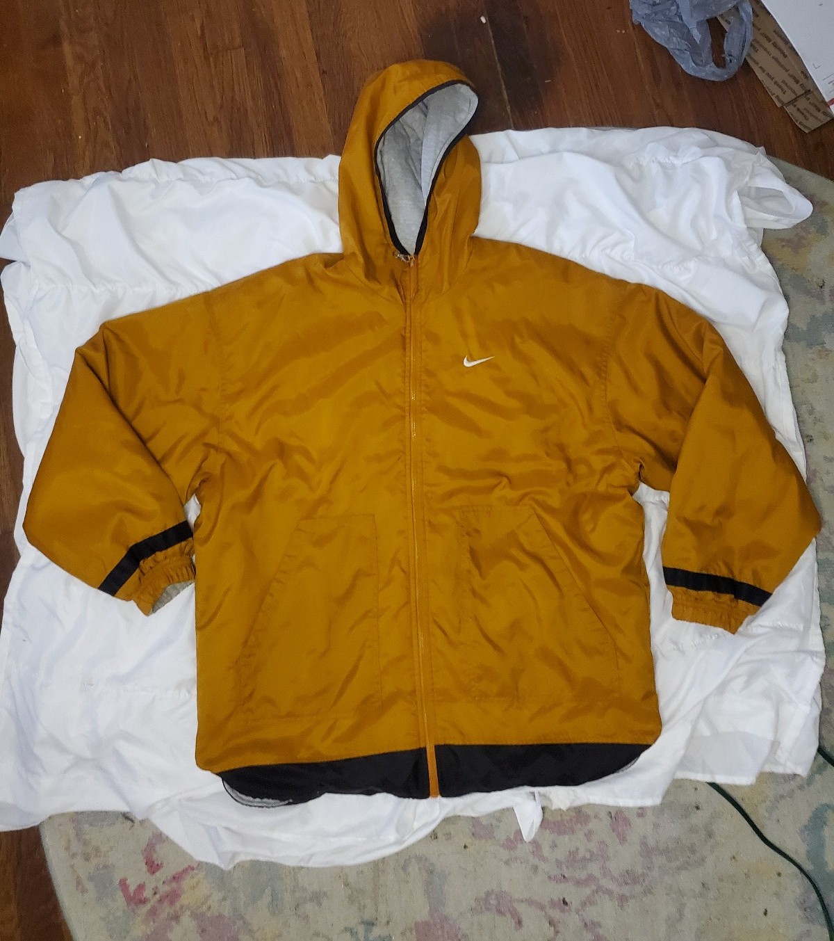 Vintage 90s Nike Reversible coat Orange/ Gray Mens M READ DESCRIPTION . Jacket r