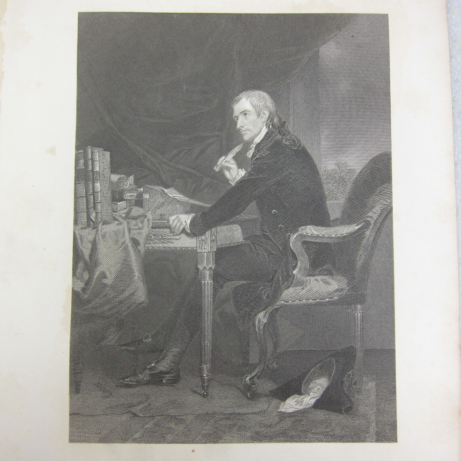Francis Hopkinson US Constitution Signer Steel Engraving Print Antique 1862