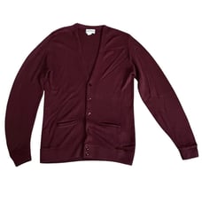 Vintage CLASSICS Men's XL Burgundy Grandpa Cardigan Sweater Made in USA