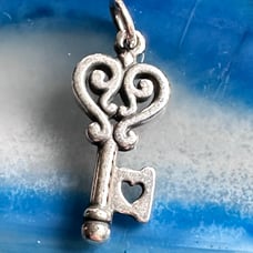 JAMES AVERY Key to My Heart Charm 925 sterling Silver Key, Heart 4030 P