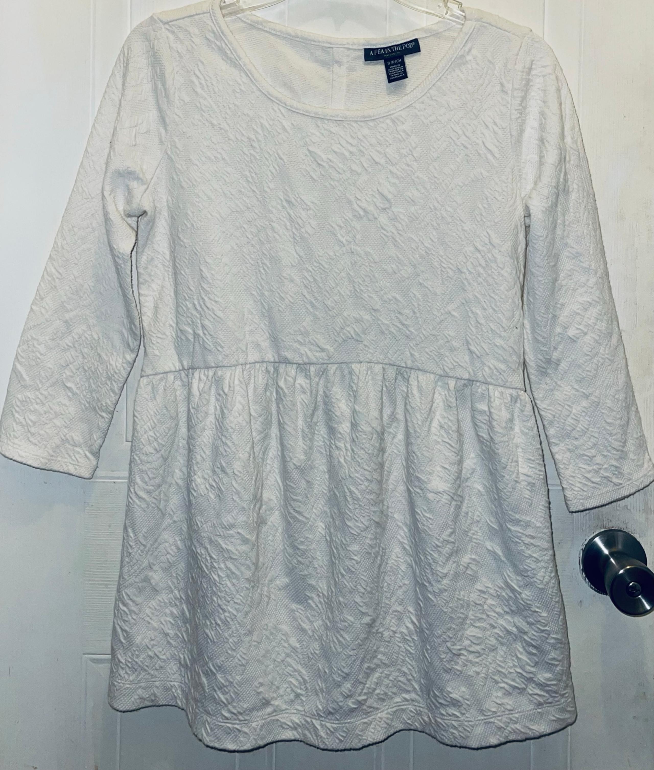 A Pea in the Pod Maternity White Long Sleeve Sweater Tunic Size Small