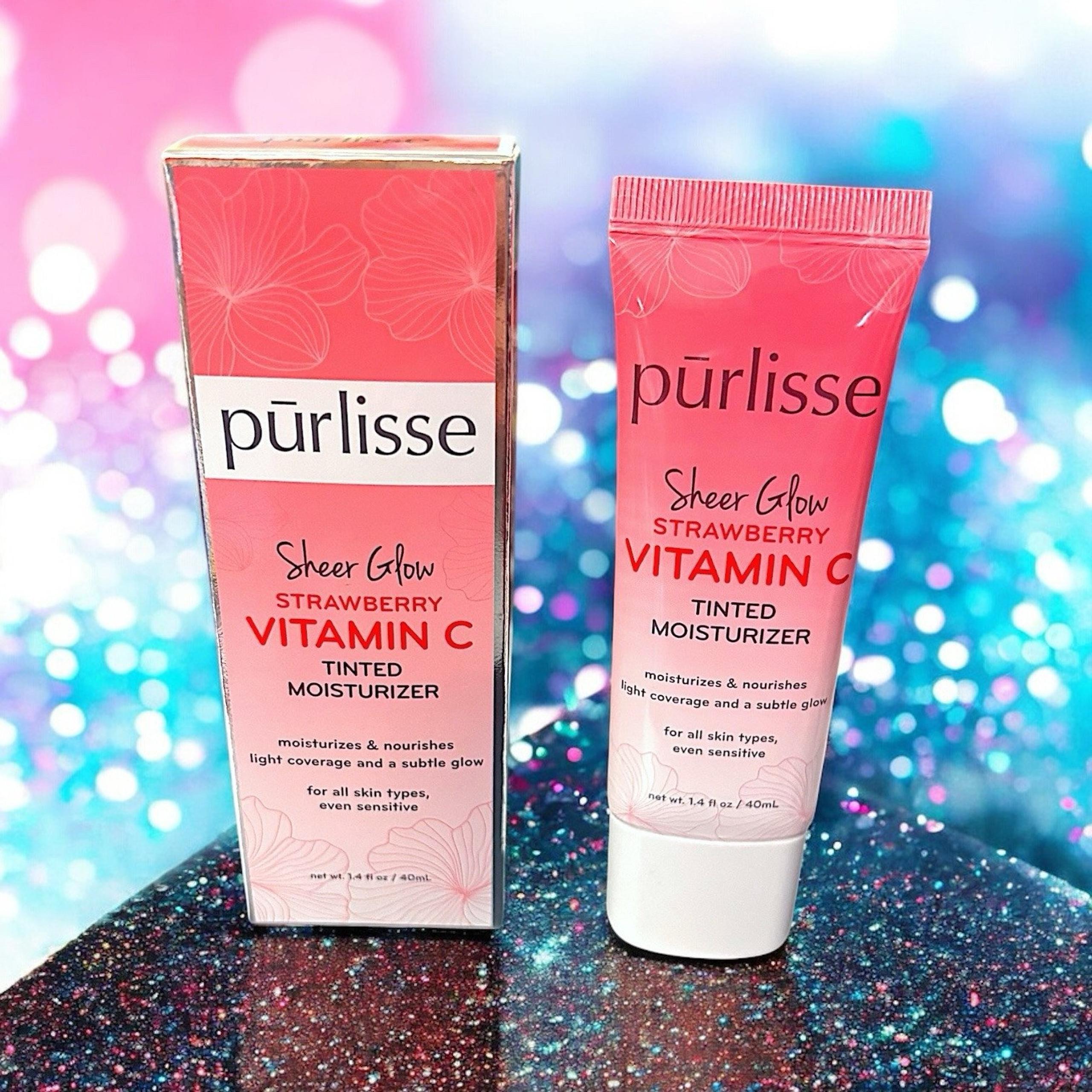 PURLISSE BEAUTY Sheer Glow Strawberry Vitamin C Tinted Moisturizer Medium 1.4oz