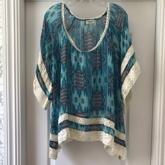 New Brette Sandler Kelly Tunic Cover Up Beach Boho Flowy