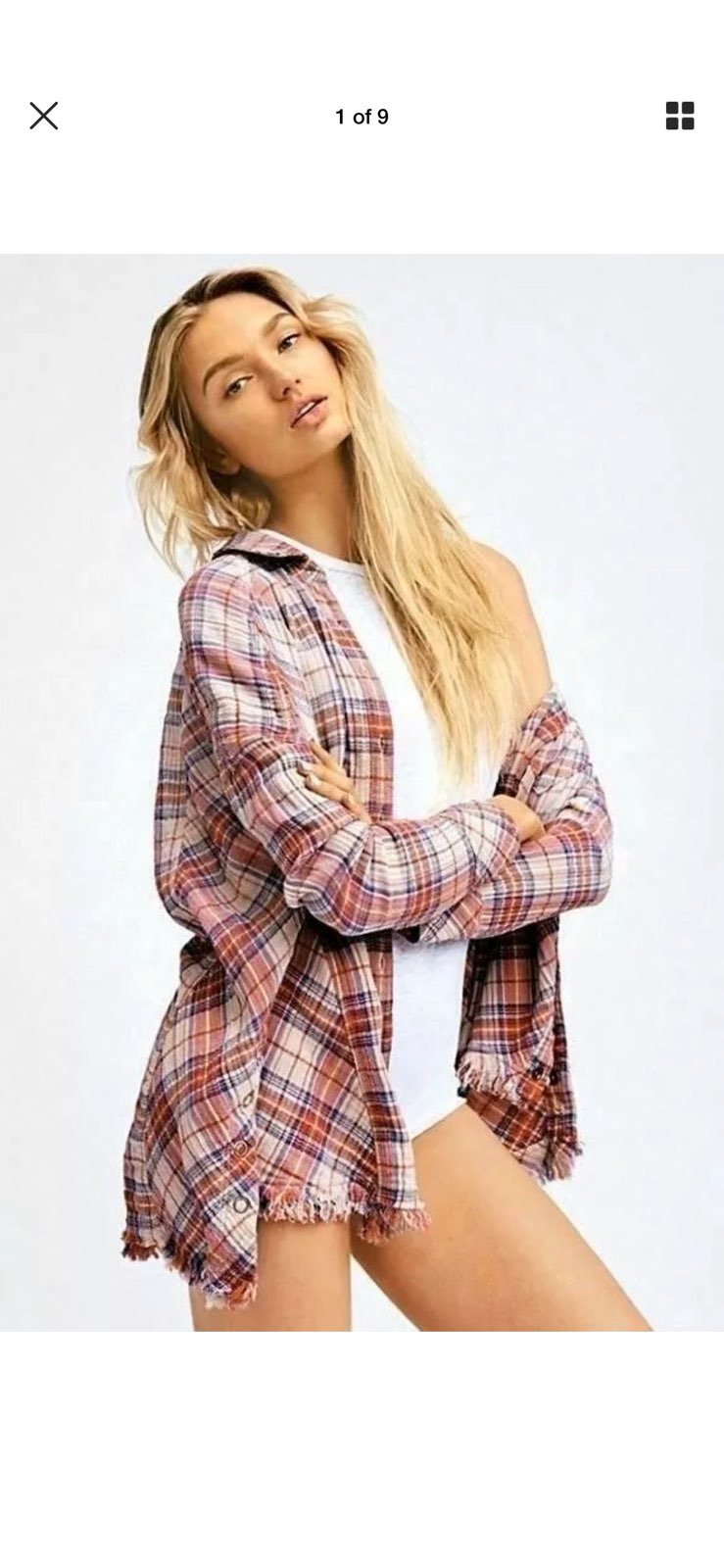 NWT Free People Juniper Ridge Plaid Top-