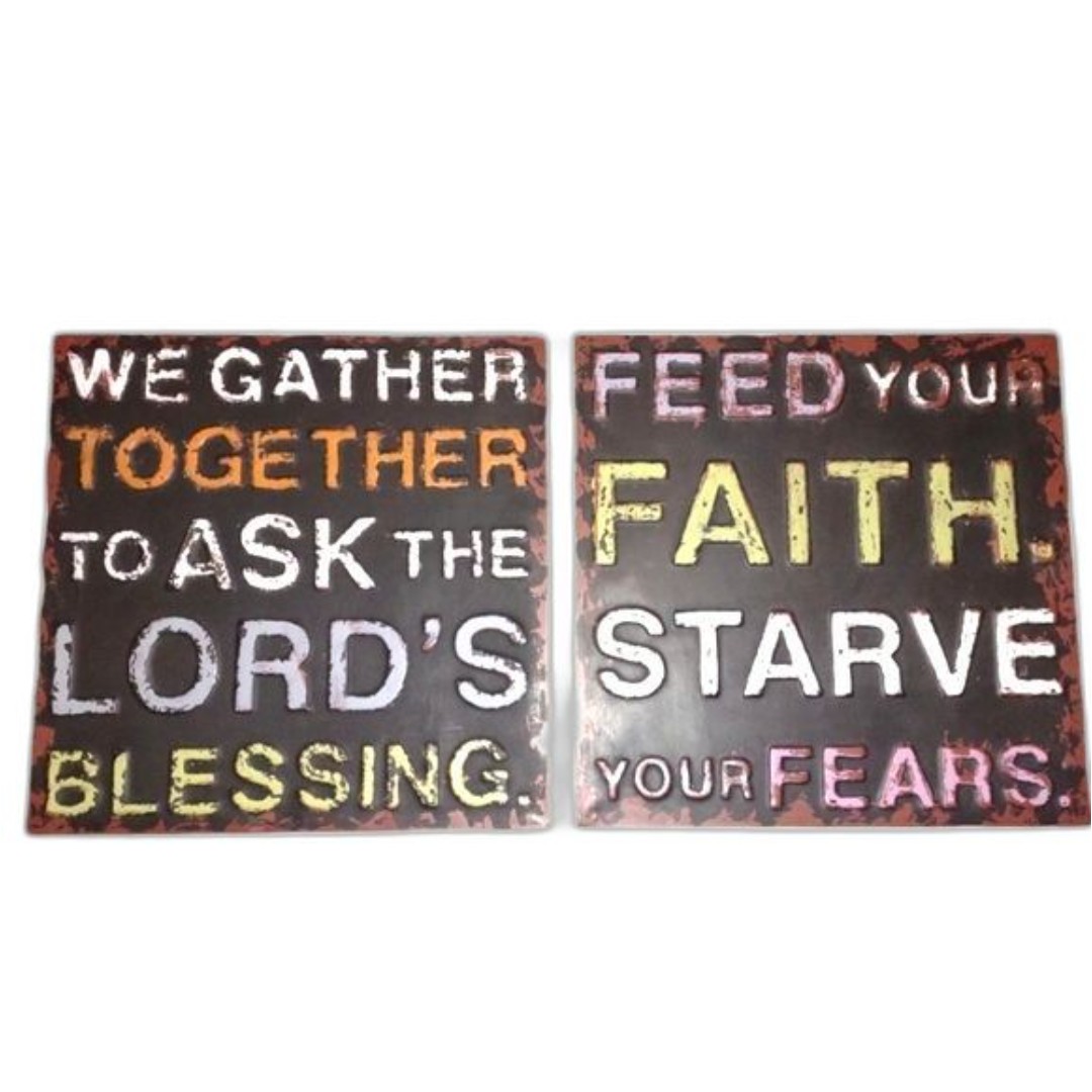Dickson's Faith Based Decorative Metal Wall Art, Matching Pair, 21'X21 X2 Each