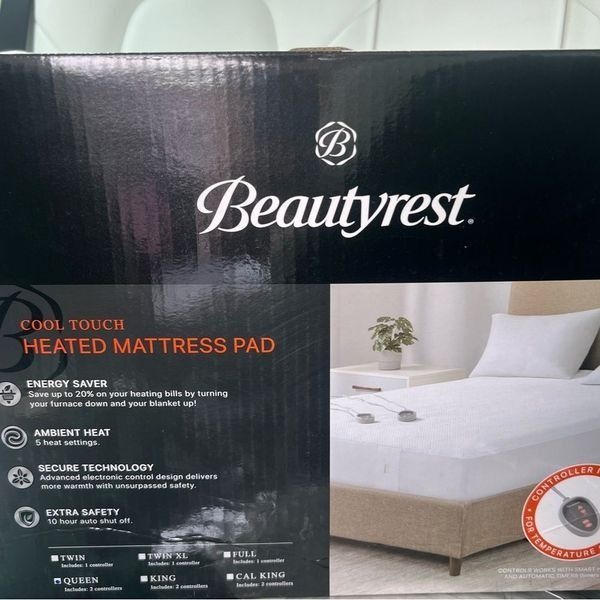 New Beautyrest Cool Touch White Queen Heated Mattress Pad