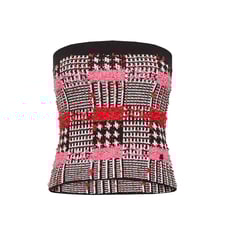 Karl Lagerfeld Red Boucle Textured Knit Tube Top - XS - NWT