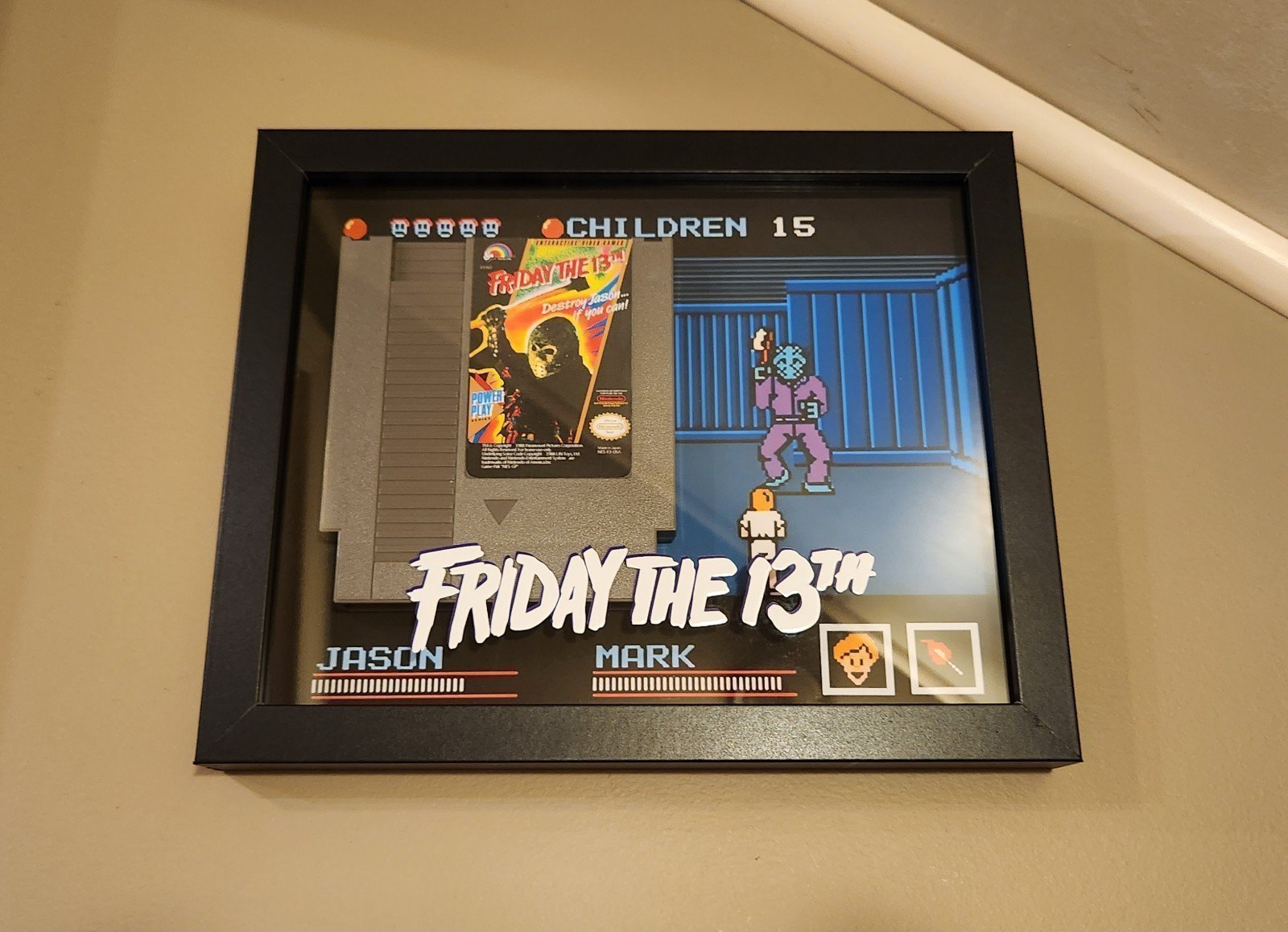 NES 8 Bit Friday The 13th Video Game Cartridge Display
