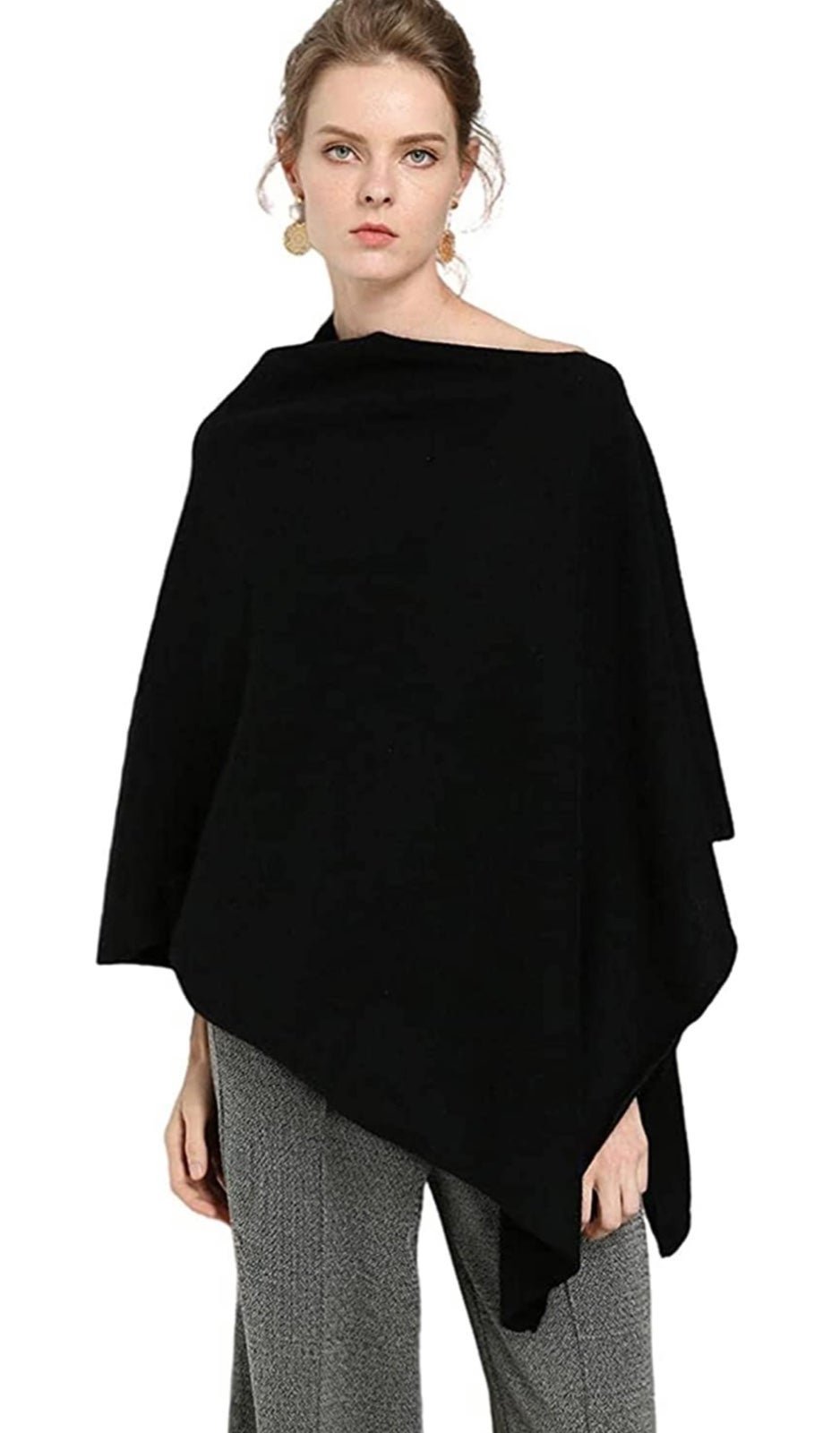 Women's Wool Cashmere Ponchos Scarf Pashmina Autumn Winter High-End Luxury Overs