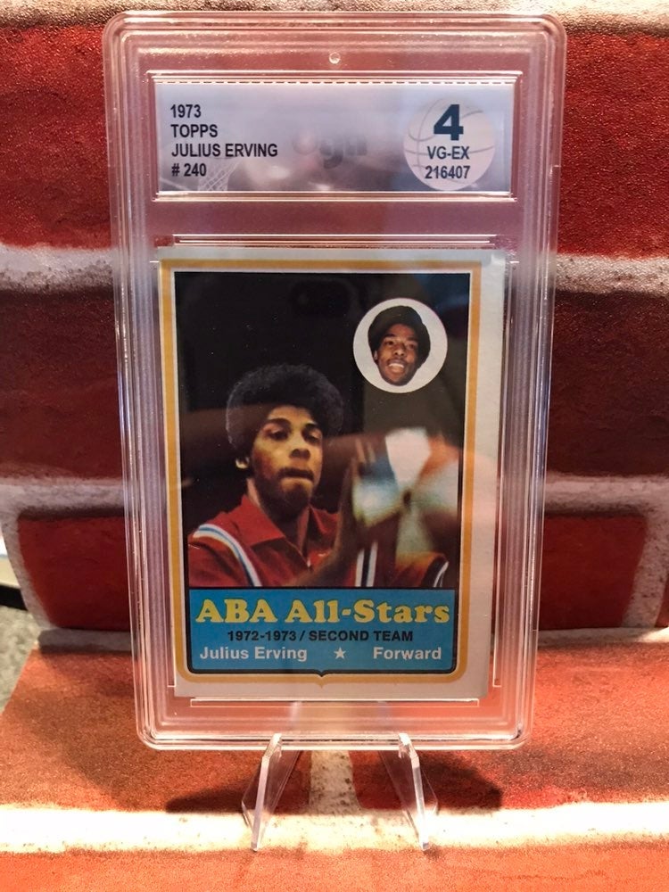 1973 Topps Julius Erving #24 Graded VERY GOOD-EXCELLENT