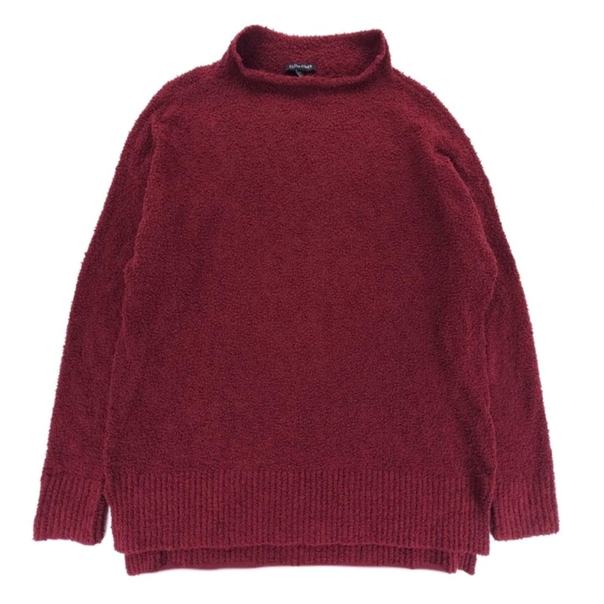 NEW Eileen Fisher Organic Cotton Boucle Mock Neck Sweater Lagenlook Quiet Luxury