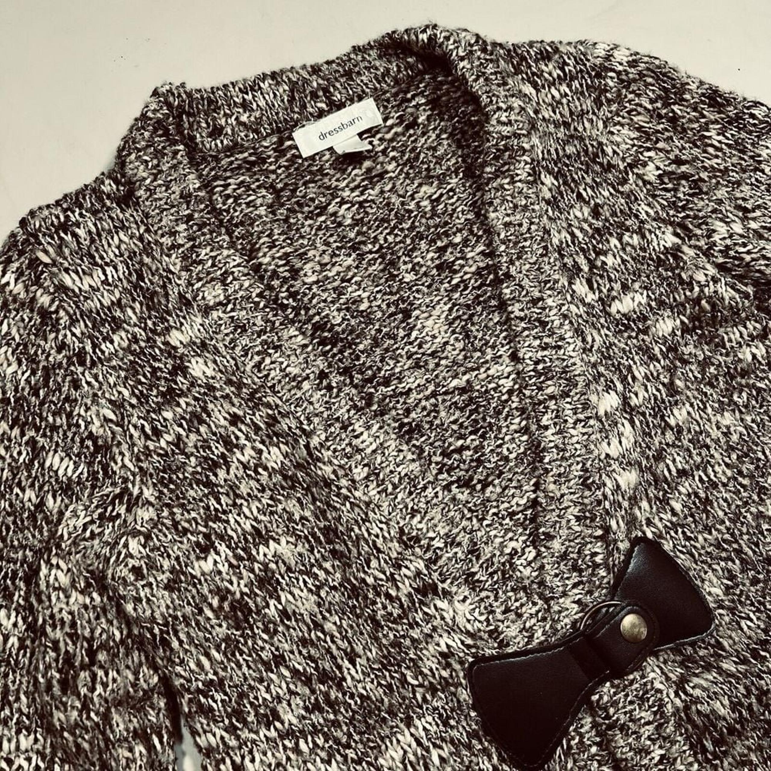 Wool Blend Brown Cardigan Sweater Medium Snap Chunky Cottage Core Lagenlook Vtg