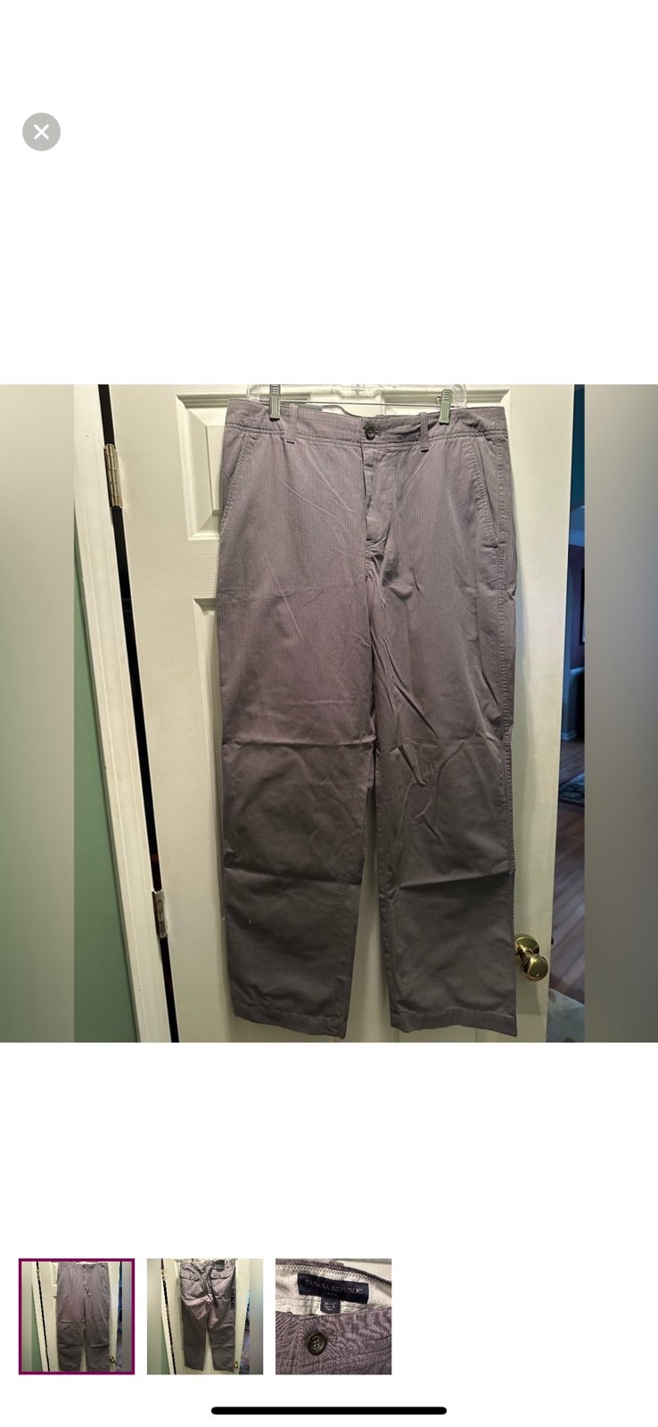 Banana Republic Dress Pants 36 x 32. Color grey. See style in close up picture.