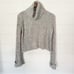 Free People Heather Gray Cowl Neck Twisted Cable Sweater Size Small