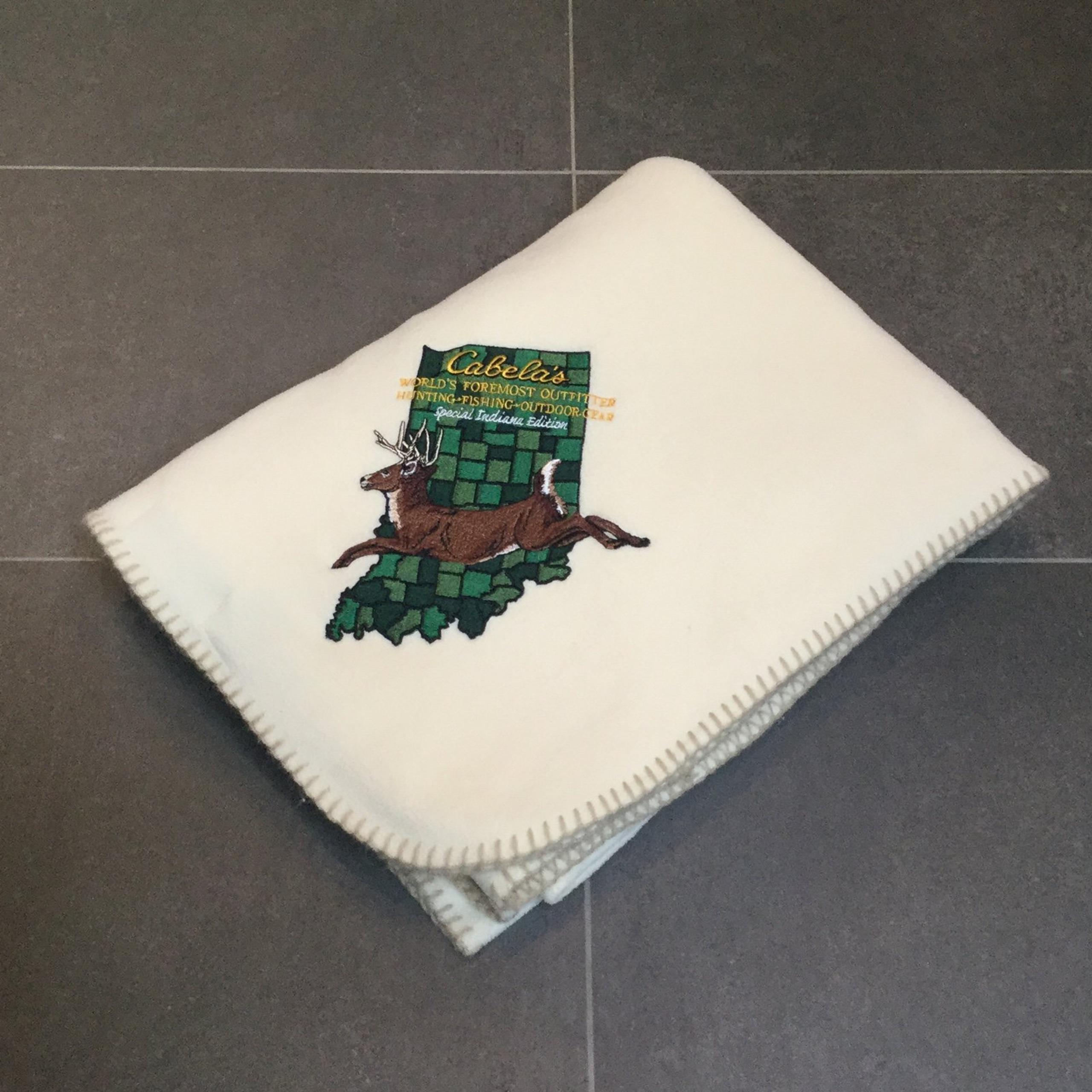 NWOT Indiana state fleece lap blanket by Cabela’s