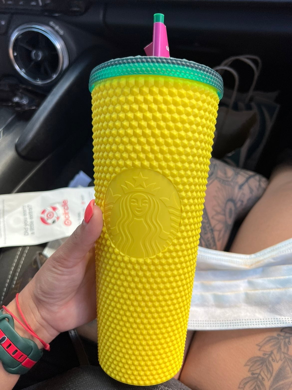 Starbucks Studded Pineapple cup and key chain hawaii collection