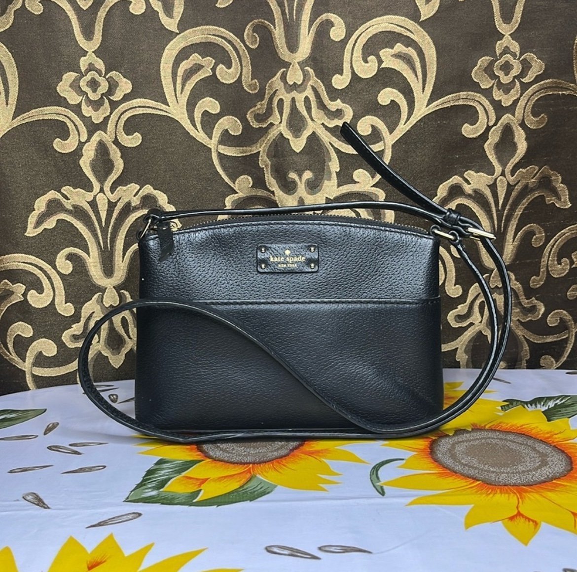 Kate Spade Small Black Leather Satchel Bag J183
