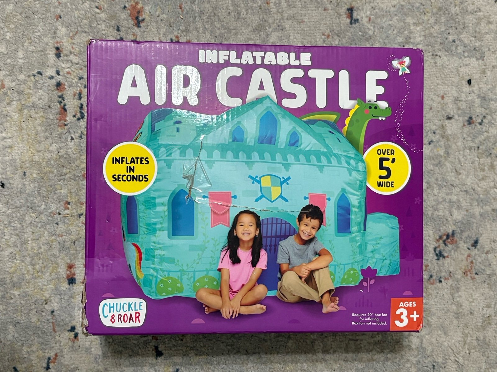 Chuckle & Roar Inflatable Air Castle Fort New in Box
