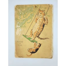 Rare Funny Animals 1900 Linen Book by Mcloughlin Bros