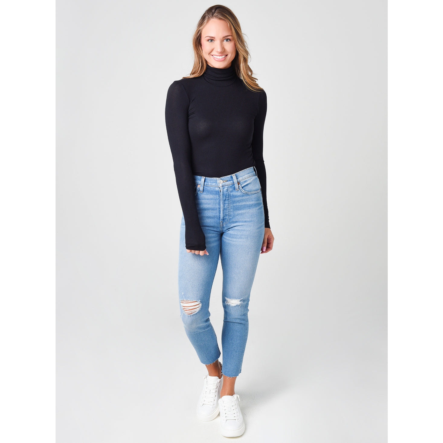 RE/Done High-Rise Ankle Cropped Jean Raw Hem Zip-Fly Denim Blue Size 29 NWT