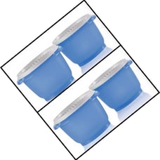 TUPPERWARE FOUR (4) BLUE SERVALIER SERVING STORAGE BOWLS w/ WHITE SEALS 20oz NEW