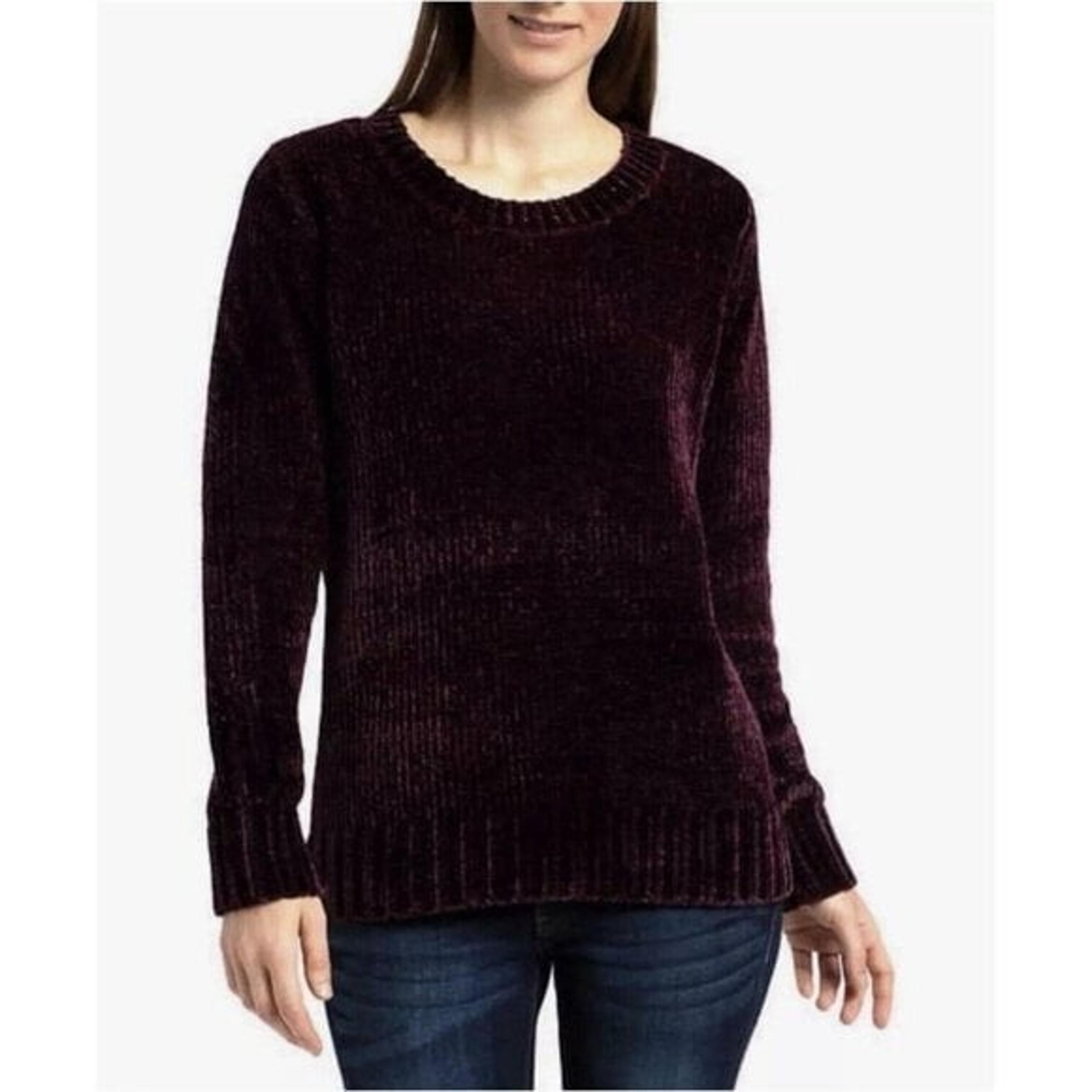 Orvis Chenille Purple Sweater Size Medium Super Soft Women's Cozy Warm Chunky
