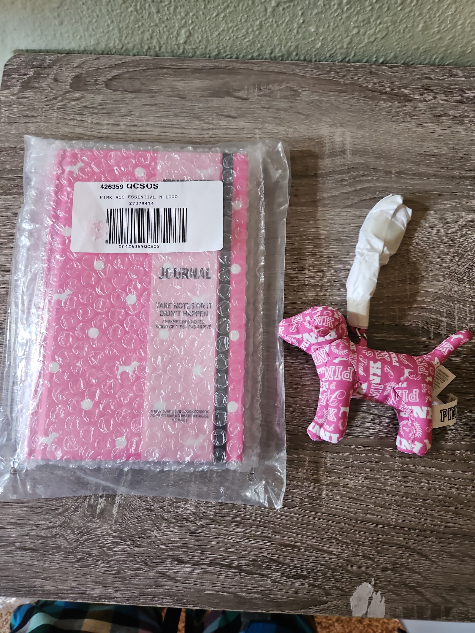 PINK Journal and Keychain charm.