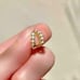 14K Solid Yellow Gold Australian Opal Small Huggie Hoop Earrings