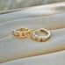 14K Solid Yellow Gold Australian Opal Small Huggie Hoop Earrings
