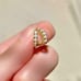 14K Solid Yellow Gold Australian Opal Small Huggie Hoop Earrings