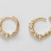 14K Solid Yellow Gold Australian Opal Small Huggie Hoop Earrings