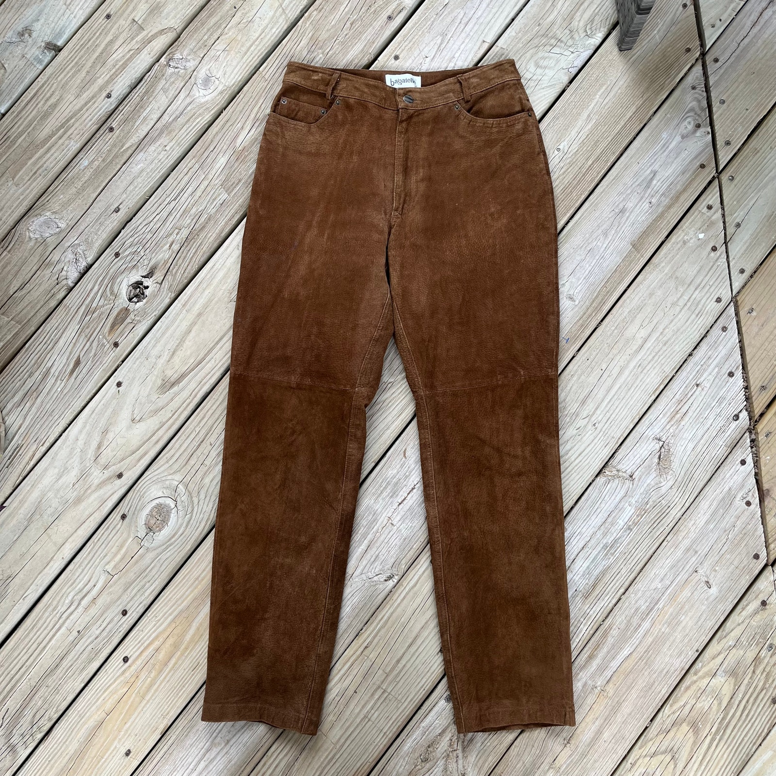 Bagatelle Women's Vintage Brown Suede 100% Leather Pants Size 10